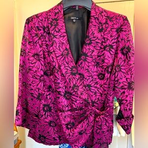 Onyx Nite jacket/blazer with padded shoulders, button and wrap tie